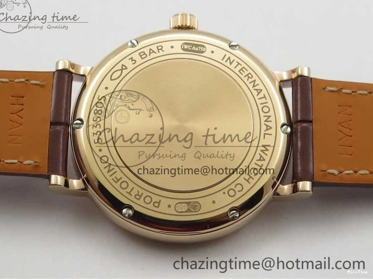 MIROTIME 0429 Portofino 37mm RG V7F 1:1 Best Edition Gray Dial on Deep Brown Leather Strap A SunProtective 7090